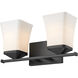 Darcy 2 Light 16 inch Matte Black Vanity Wall Light