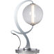 Pression 24.5 inch 4.3 watt Sterling Table Lamp Portable Light in Leather Black, Crackle