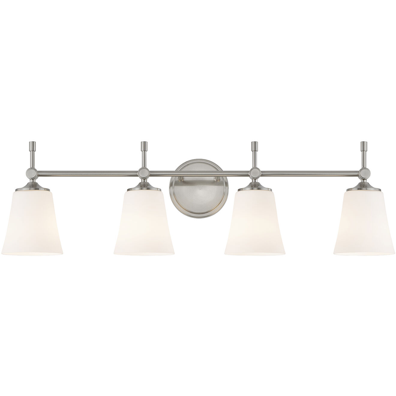 Fusion Collection - Tulsi Family 4 Light 32.5 inch Brushed Nickel Bath/Vanity Wall Light, EVOLV
