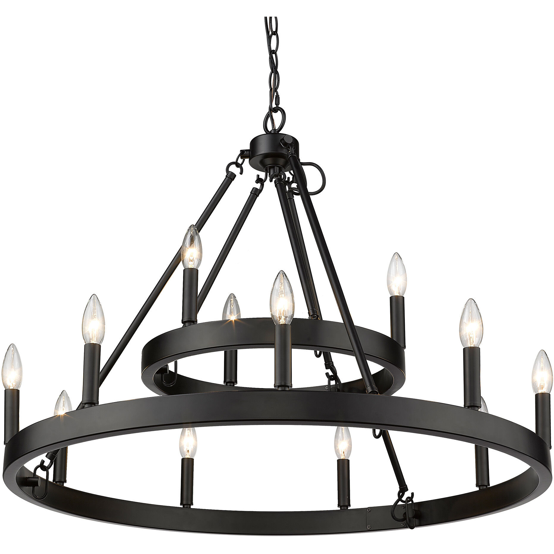 Alastair 32 inch 60.00 watt Matte Black Chandelier Ceiling Light