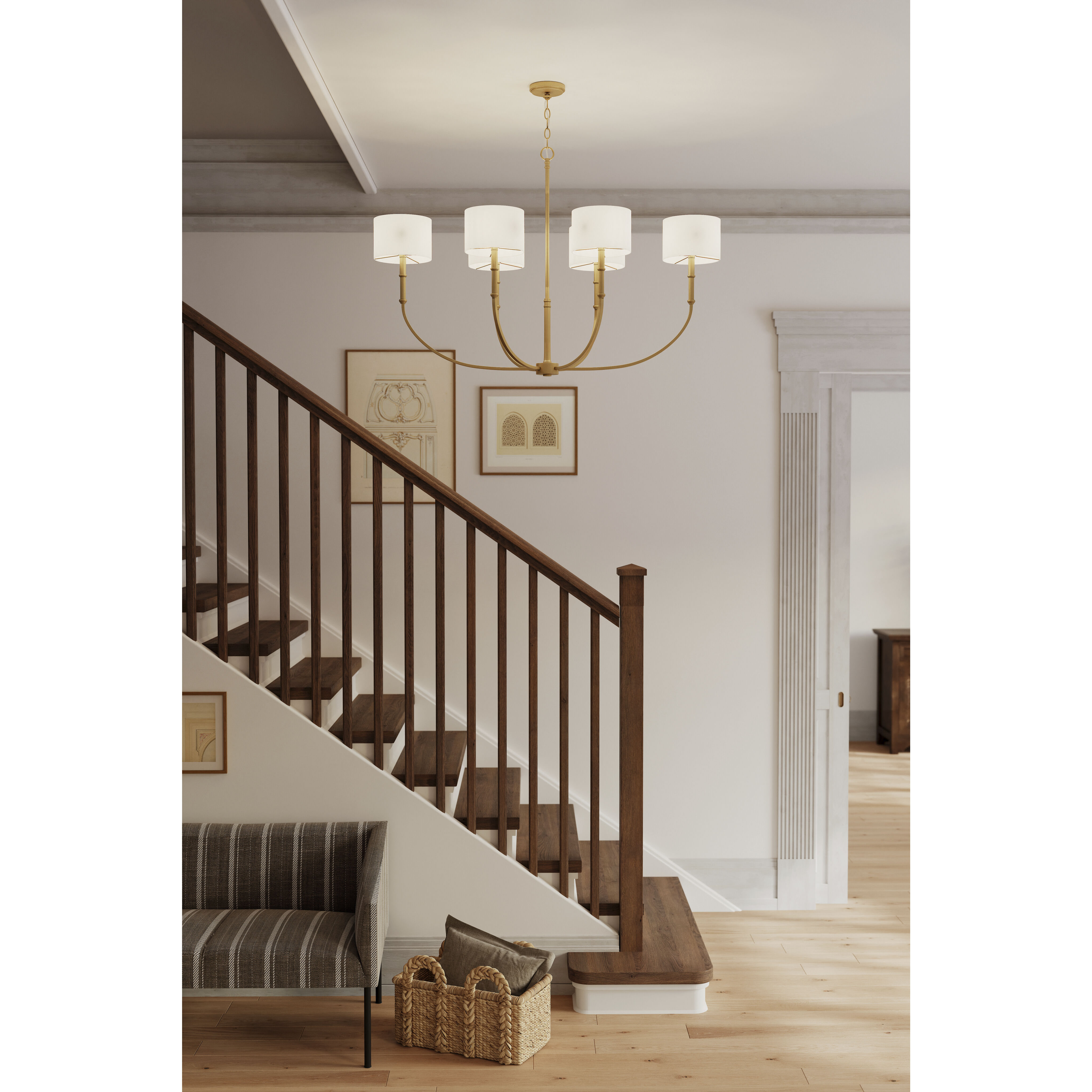 Molvene 6 Light 48 inch Legacy Brass Linear Chandelier Ceiling Light