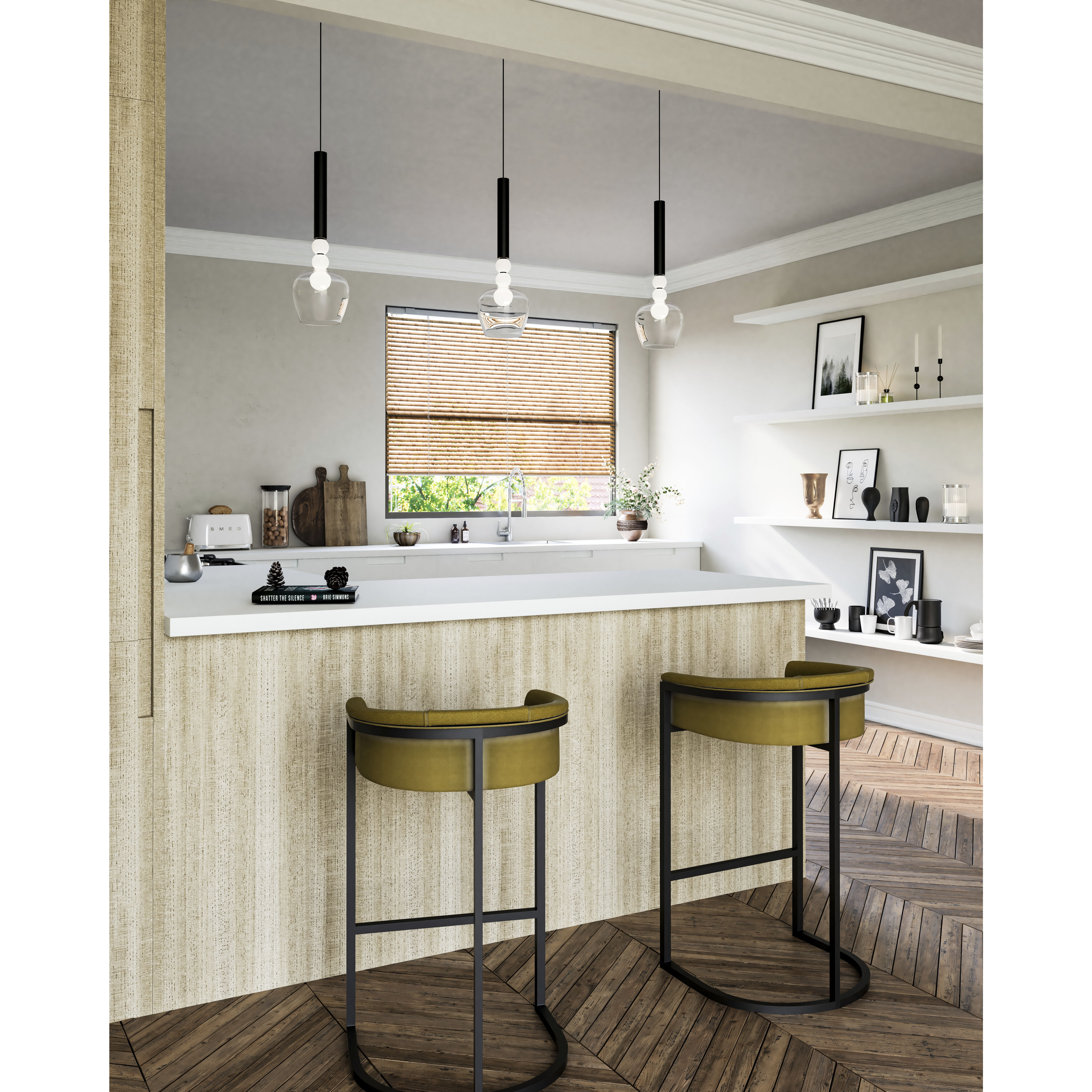 Rise LED 5.75 inch Black Pendant Ceiling Light in Black and Clear