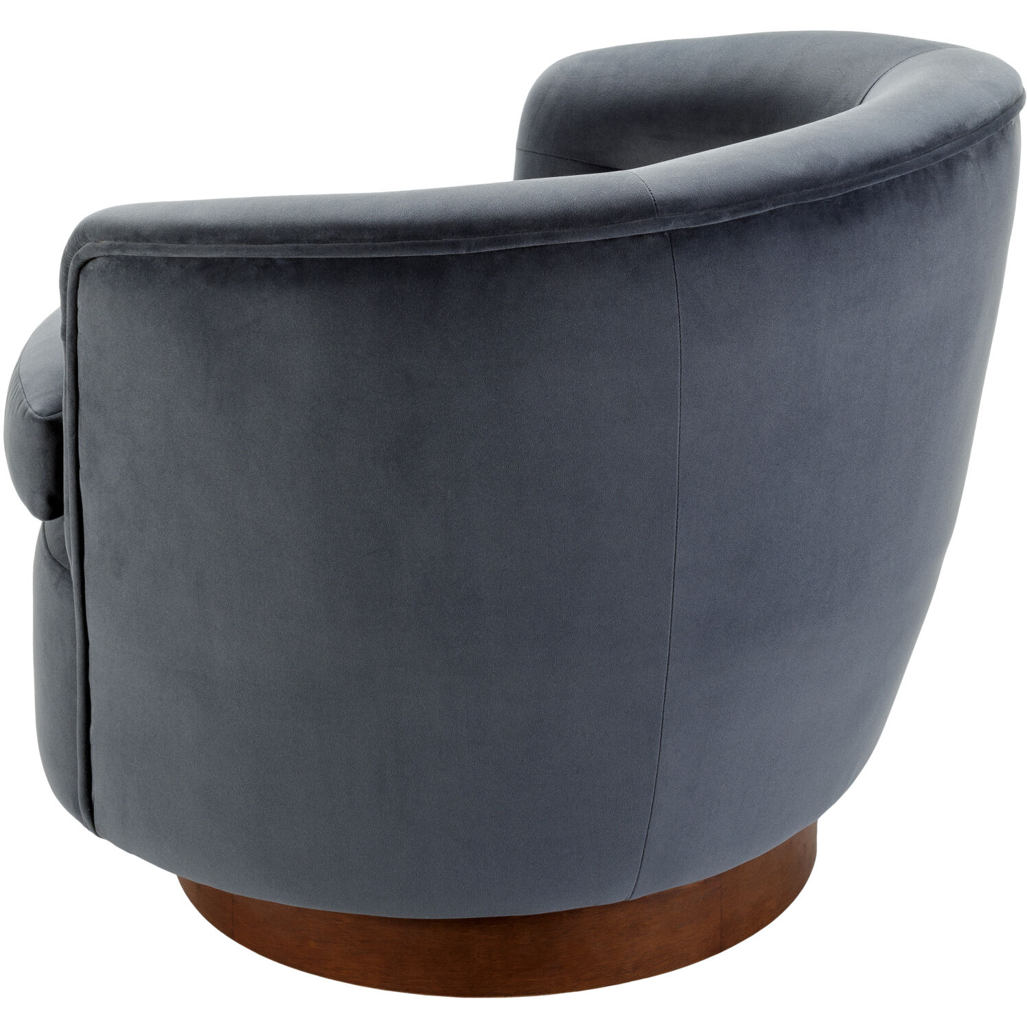 Leigh Upholstery: Medium Gray; Base: Brown Swivel Chair