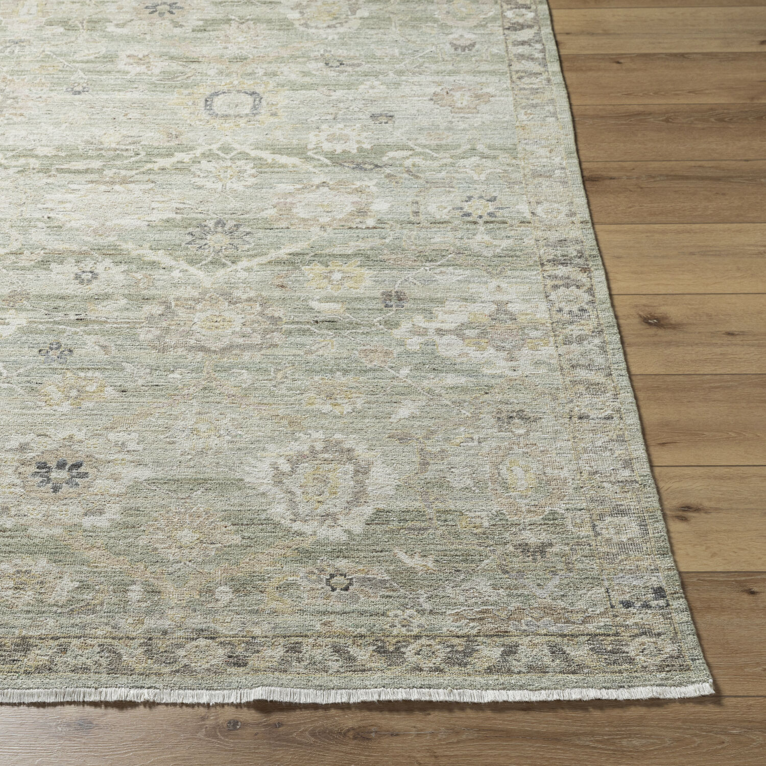 Khorasan 120 X 96 inch Ash / Khaki / Sage Handmade Rug in 8 x 10