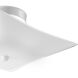 Square Glass 2 Light 12 inch White Flush Mount Ceiling Light