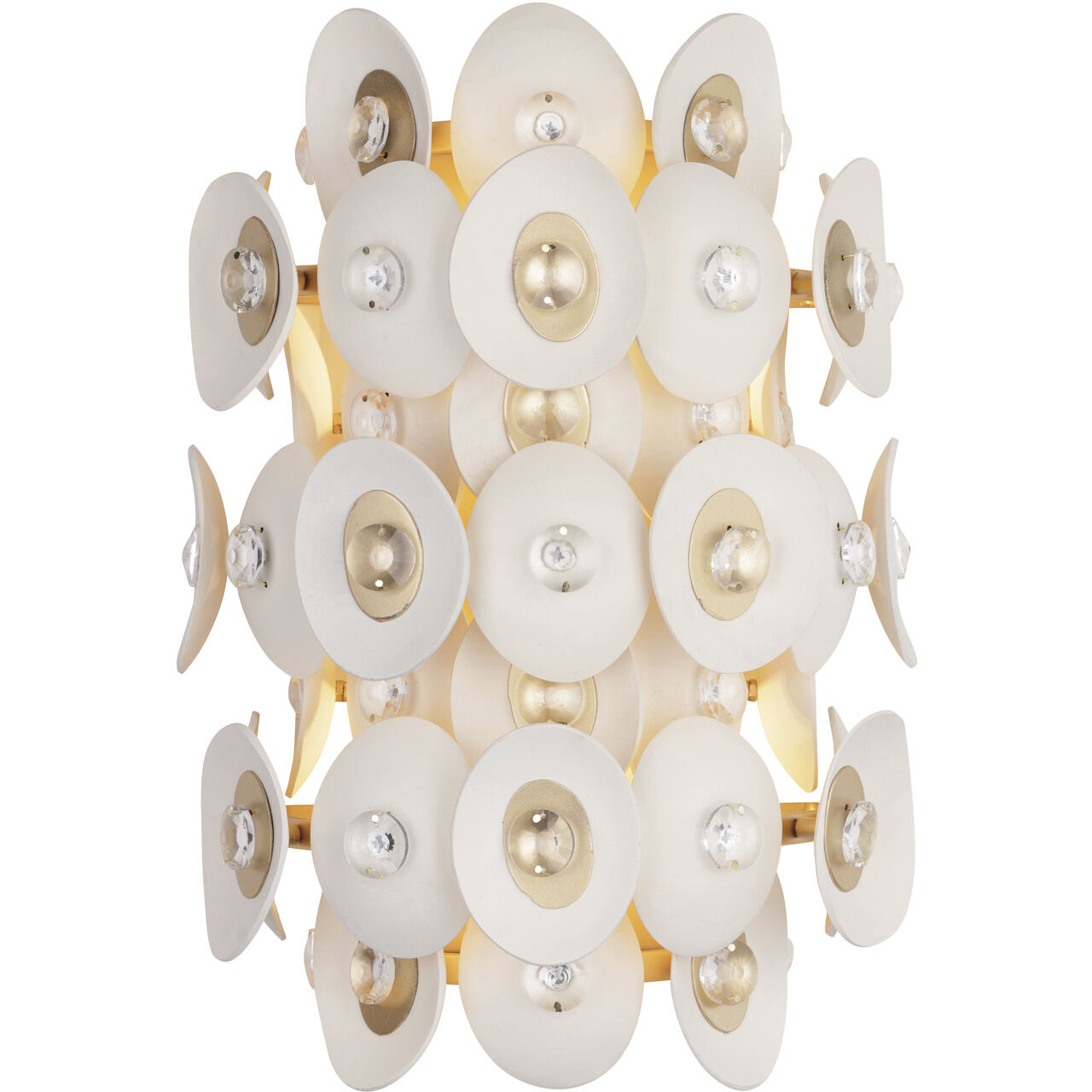 Niu 2 Light 11 inch Coconut Shell Gold / Coconut Shell White Wall Sconce Wall Light