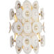 Niu 2 Light 11 inch Coconut Shell Gold / Coconut Shell White Wall Sconce Wall Light