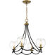 Vantage Kearney Park 4 Light 23 inch Coal and Soft Brass Chandelier Ceiling Light