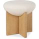 Lainie 18.5 inch Oak Veneer and Textured White Boucle Accent Stool