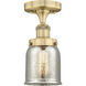 Bell 1 Light 5 inch Brushed Brass Semi-Flush Mount Ceiling Light