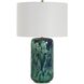 Out Of The Blue 26 inch 150 watt Blue and Green with Antique Brass Table Lamp Portable Light