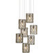 Regatta 7 Light 15 inch Silver Multi-Drop Pendant Ceiling Light