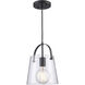 Curry 1 Light 8 inch Black Bell Mini Pendant Ceiling Light