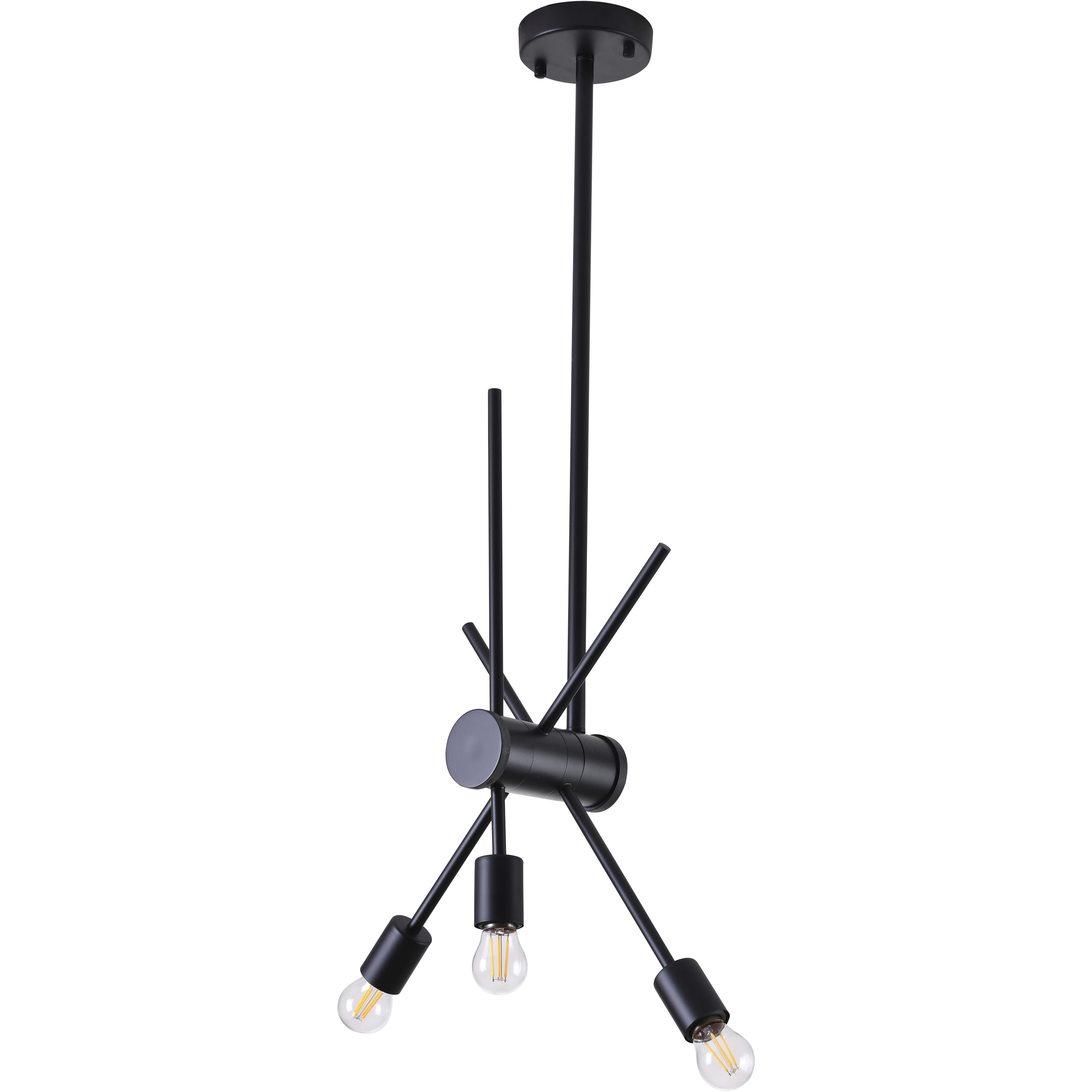Canada 3 Light 5.9 inch Matte Black Chandelier Ceiling Light