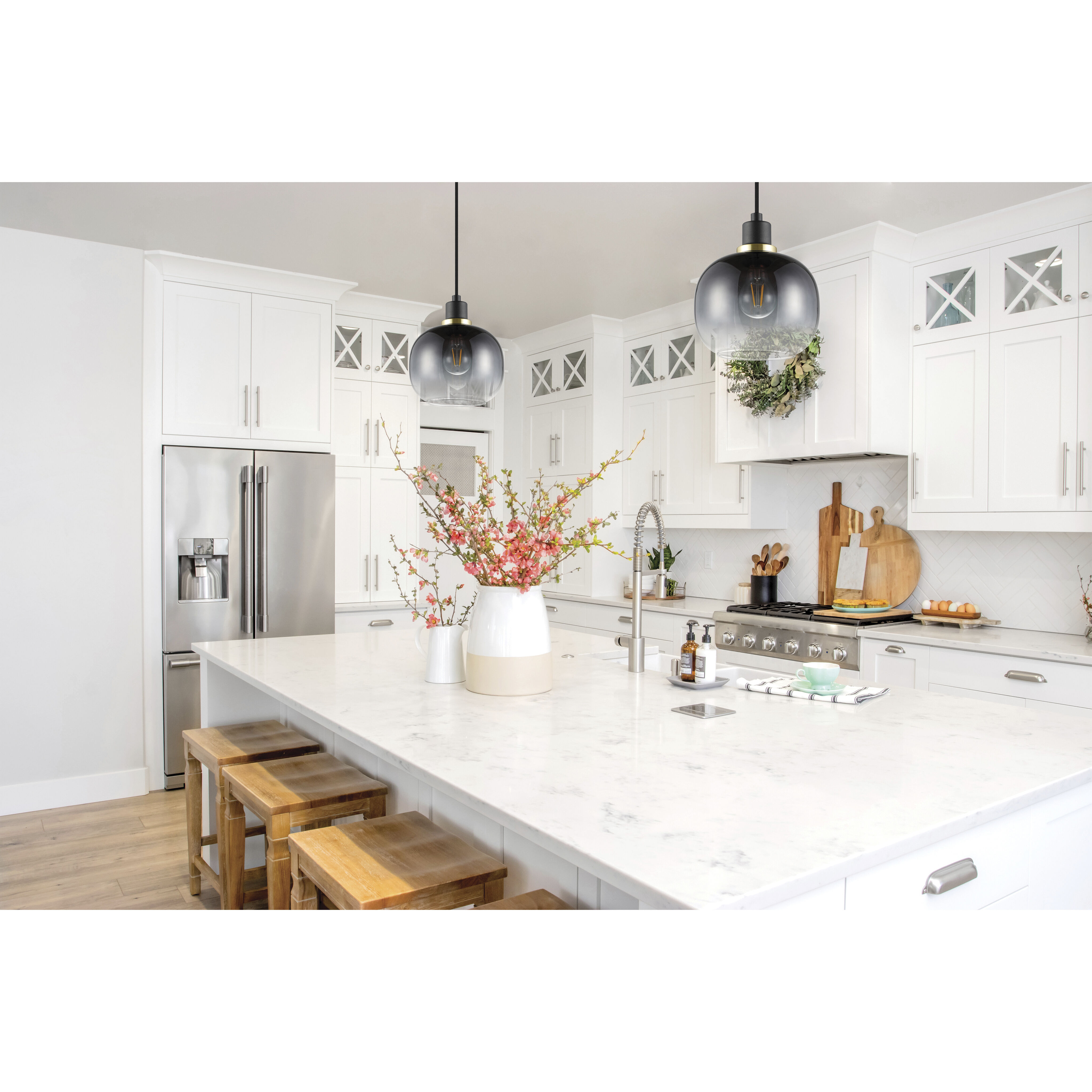 Oilella 1 Light 7.56 inch Black and Gold Pendant Ceiling Light