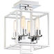 Cubic 4 Light 10.5 inch Chrome Semi Flush Ceiling Light