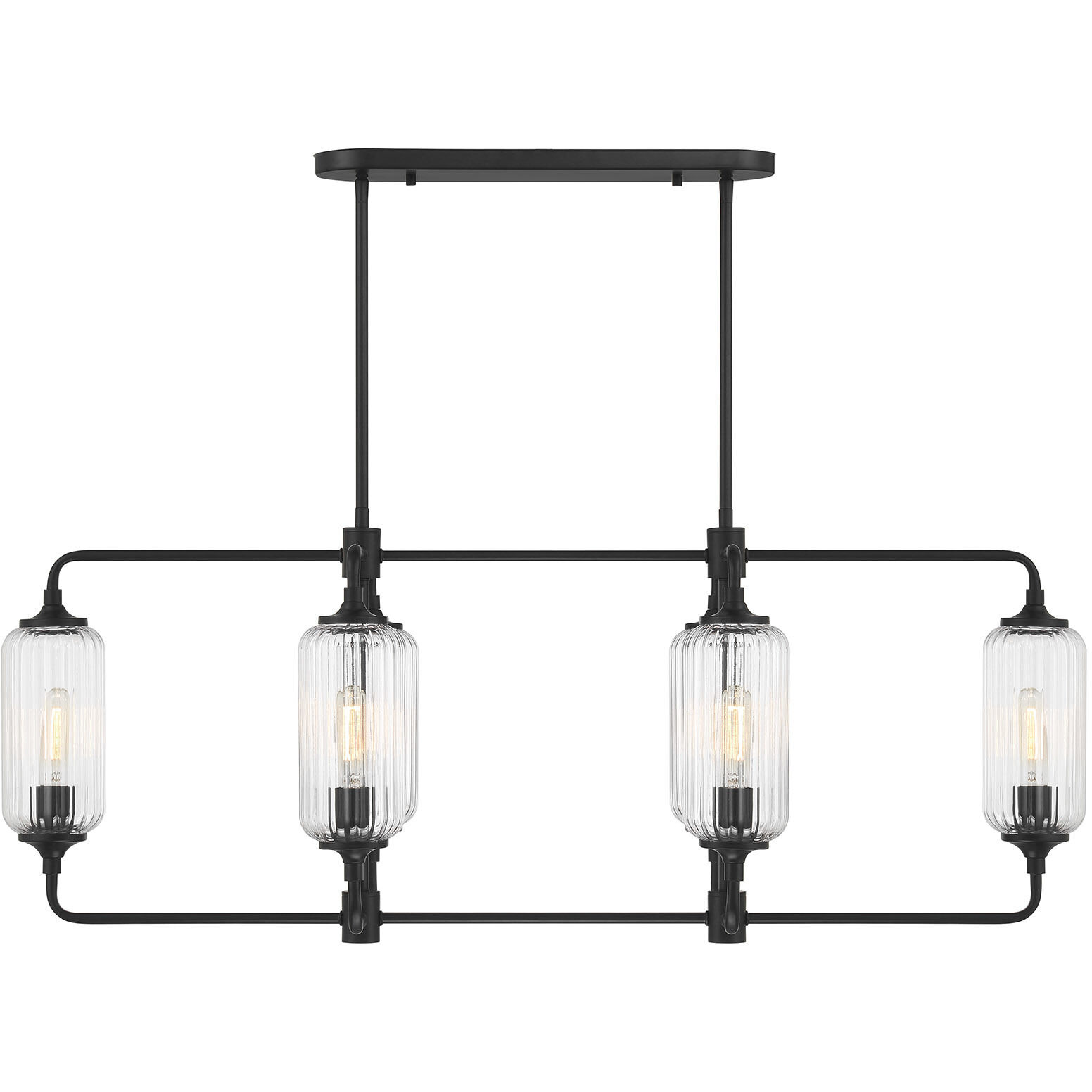 Holton Linear Chandelier Ceiling Light in Matte Black