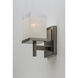 Tetra 1 Light 6 inch Satin Nickel Bath Vanity Wall Light in White Linen