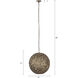 Kora 1 Light 21 inch Antique Brass Pendant Ceiling Light