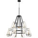 Tioga 12 Light 32 inch Noir with Aged Brass Chandelier Ceiling Light