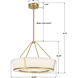 Royce 1 Light 24.25 inch Luxe Gold Pendant Ceiling Light