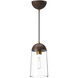 Alora Mood Emil 1 Light 6 inch Aged Gold and Walnut Pendant Ceiling Light