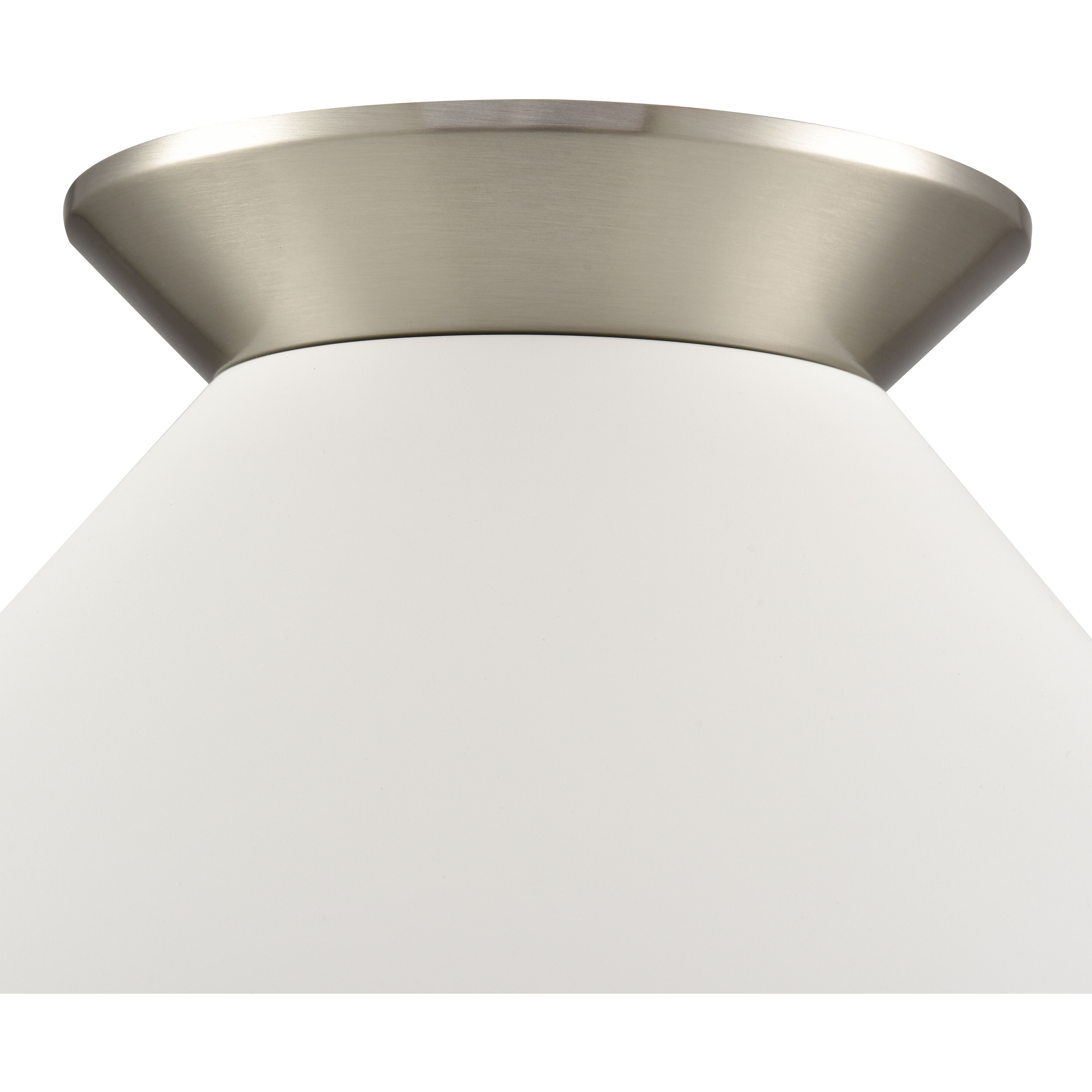 Cavendish 1 Light 16 inch Brushed Nickel with White Semi Flush Mount Ceiling Light