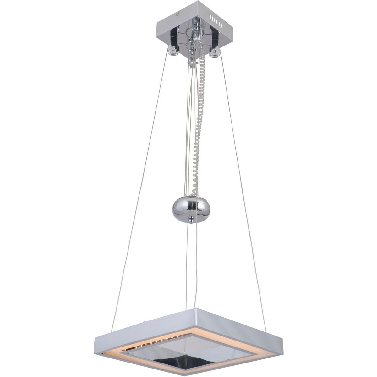 Balance LED 12.6 inch Chrome Pendant Ceiling Light, Square