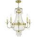 Valentina 5 Light 26 inch Hand Applied Winter Gold Chandelier Ceiling Light