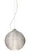 Kristall LED Satin Nickel Pendant Ceiling Light in Glitter Glass