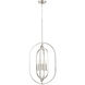 Ovate 4 Light 16 inch Satin Nickel Pendant Ceiling Light