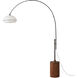 Tambo Morelli 92 inch 14.00 watt Black Nickel and Dark Walnut Arc Floor Lamp Portable Light in White Lucite with Black Nickel Stripe