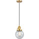Franklin Restoration Beacon 1 Light 6 inch Satin Gold Mini Pendant Ceiling Light in Incandescent, Seedy