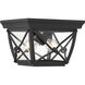 Belmont 2 Light 10 inch Black Outdoor Flushmount