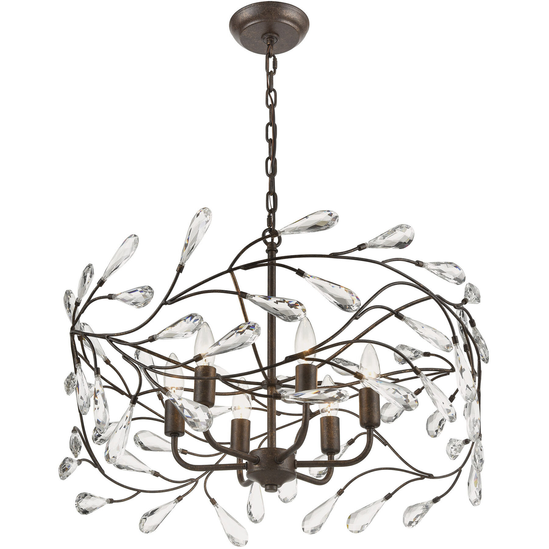 Crislett 6 Light 23 inch Sunglow Bronze Chandelier Ceiling Light