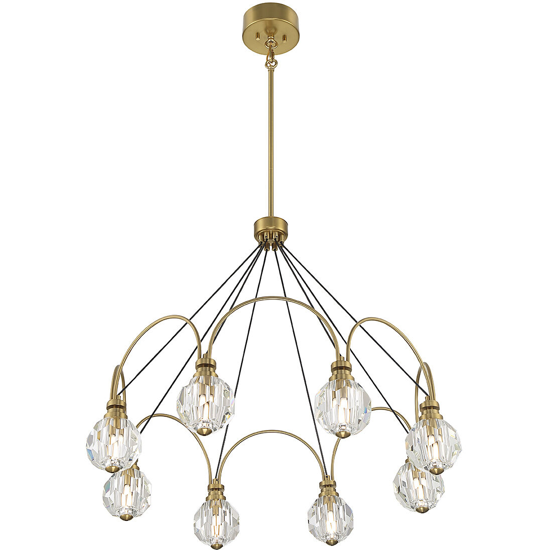 Burnham LED 32 inch Warm Brass Chandelier Ceiling Light