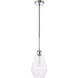 Gene 1 Light 7 inch Chrome Pendant Ceiling Light
