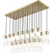Alton 23 Light 54 inch Modern Gold Linear Chandelier Ceiling Light