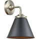 Nouveau Appalachian 1 Light 8 inch Brushed Satin Nickel Sconce Wall Light in Matte Black, Nouveau
