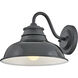 Wallace Outdoor Barn Light in Museum Black with Gloss Black, Gooseneck