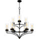 Hillside 9 Light 31.75 inch Matte Black Chandelier Ceiling Light