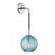 Rousseau 1 Light 7 inch Polished Chrome Wall Sconce Wall Light in Blue Glass