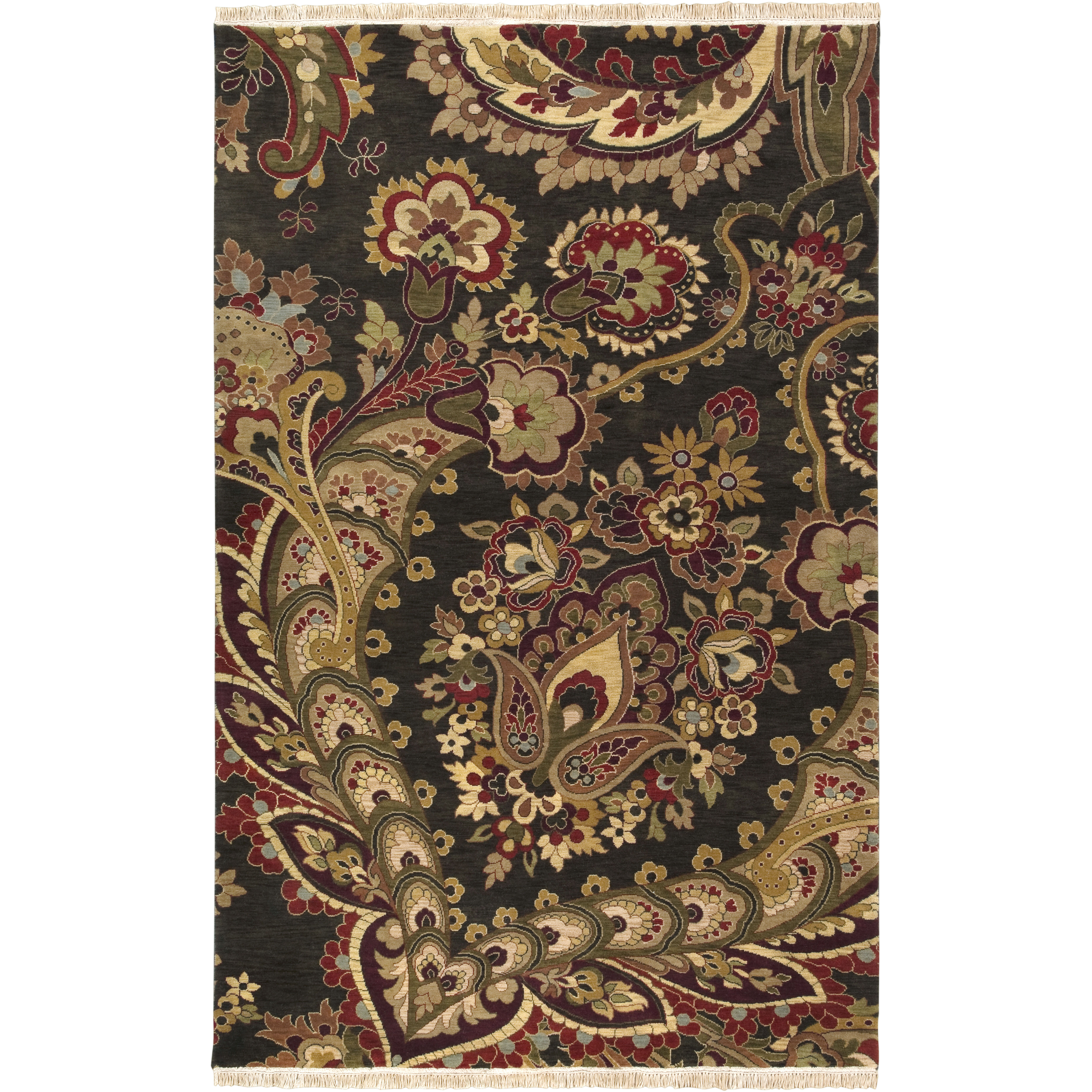 Taj Mahal 102 X 66 inch Dark Brown, Rust, Dark Purple Rug