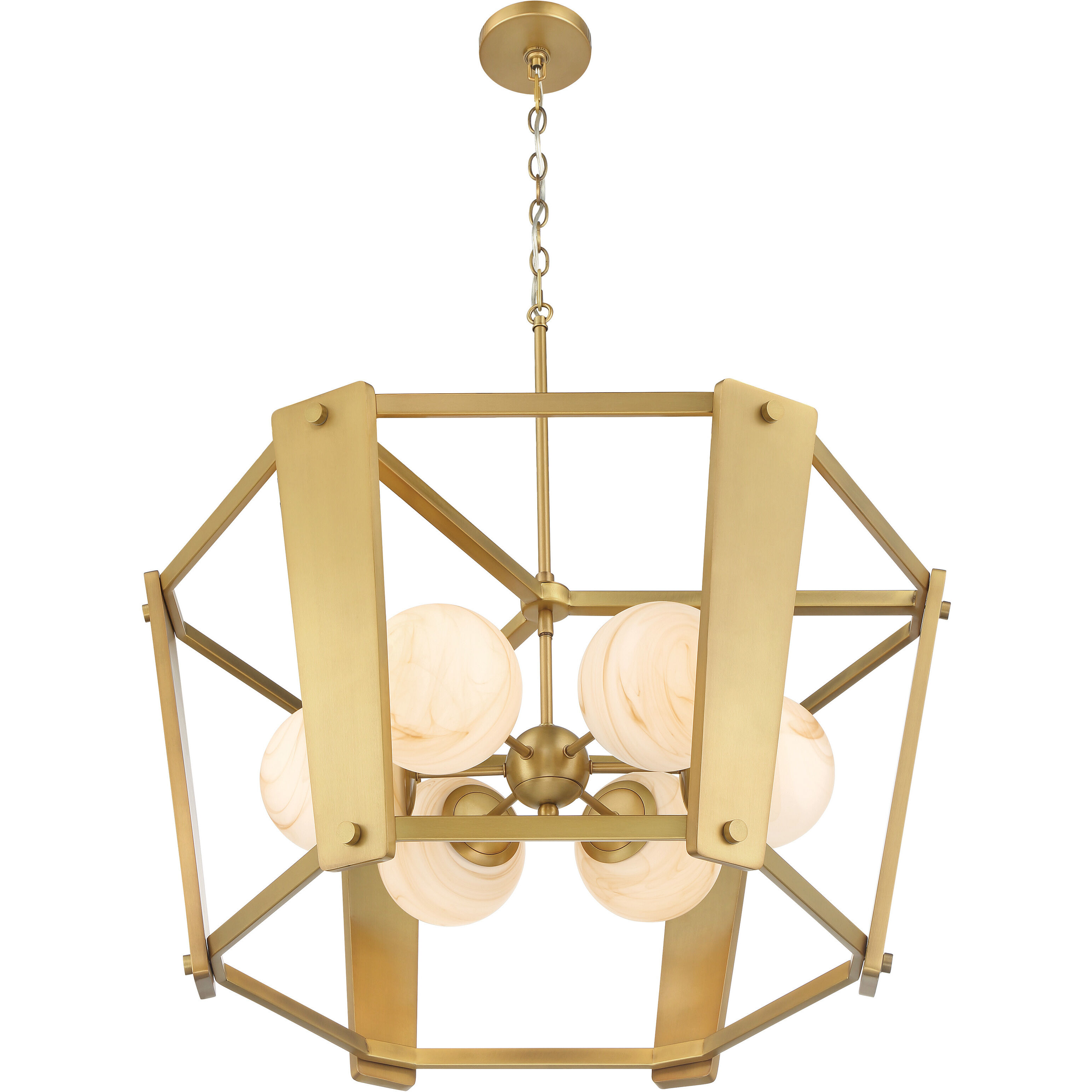 Shimmer 6 Light 30.75 inch Legacy Brass Pendant Ceiling Light