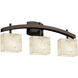 Alabaster Rocks 3 Light 25.5 inch Dark Bronze Vanity Light Wall Light in Rectangle, Incandescent
