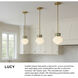Lucy 1 Light 10 inch Lacquered Brass with Seafoam Pendant Ceiling Light