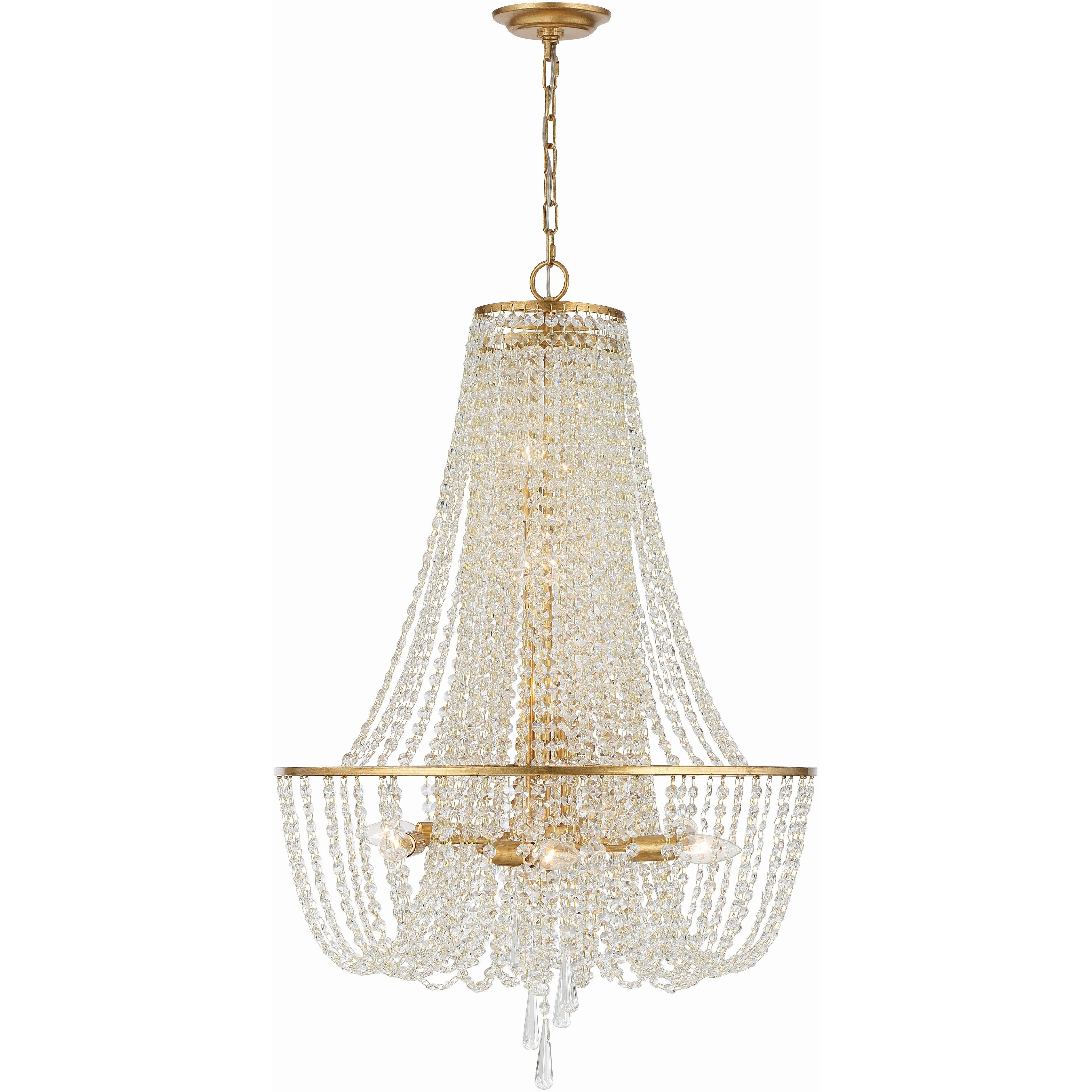 Arcadia 9 Light 24 inch Antique Gold Chandelier Ceiling Light