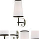 Bellevue 1 Light 6 inch Polished Nickel and Black Wall Sconce Wall Light