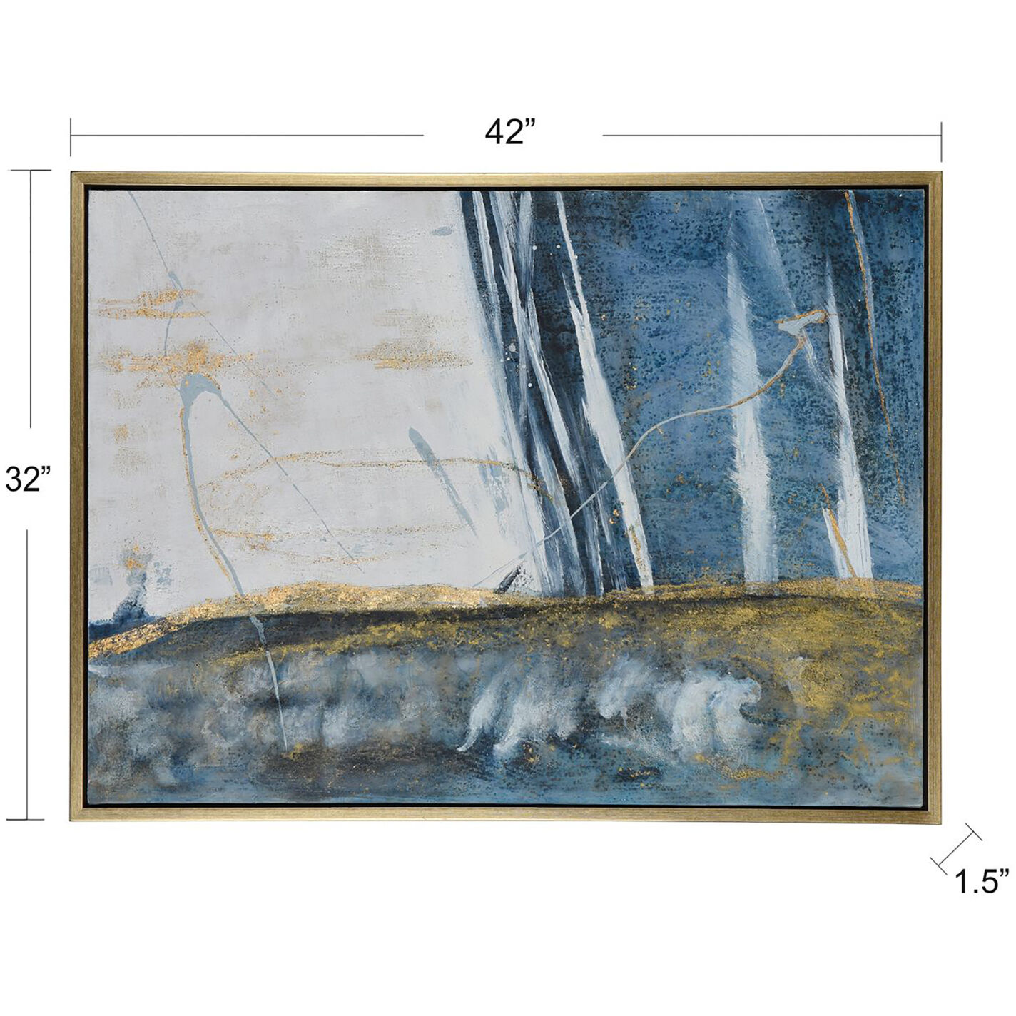 Cameron Blue and Yellow and Beige and Multicolor and Gold Wall Art