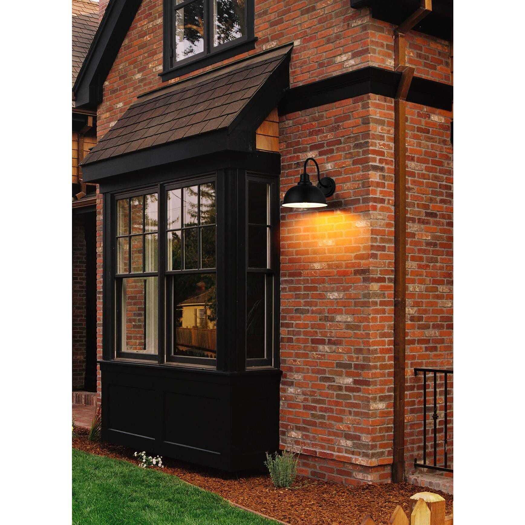 Aron 1 Light 11 inch Black Outdoor Wall Sconce